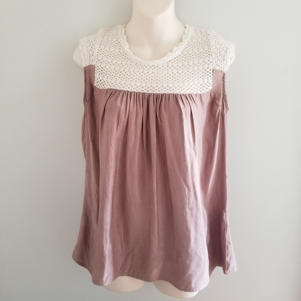 Brown Creme Short Sleeve Top